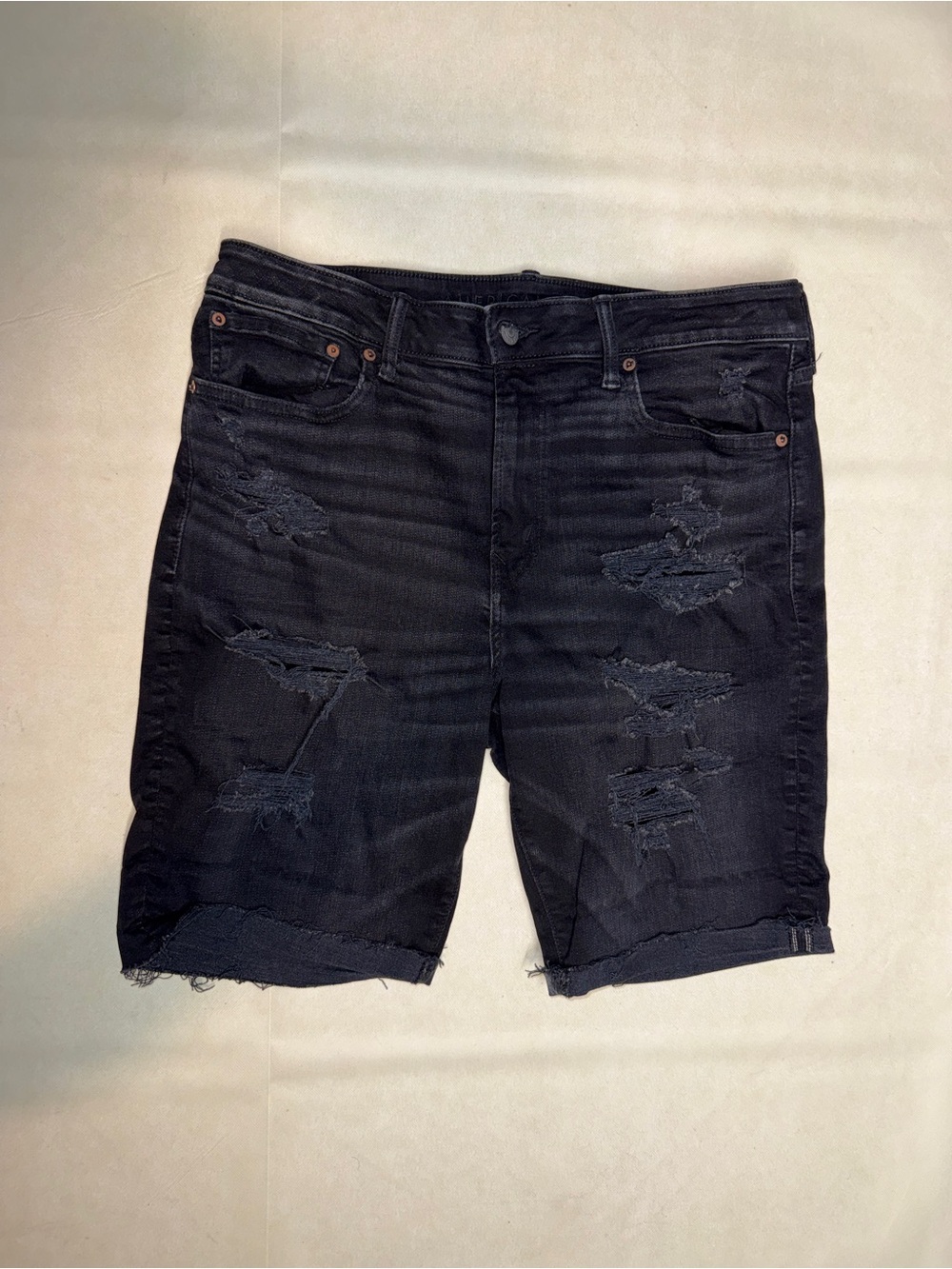 American Eagle Outfitters Black Distressed Denim Shorts